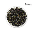 Perles alphabet carrées noires de 6mm avec lettres dorées en boîte ronde - Perles de lettres anglaises carrées (6mm) / Noir avec texte doré