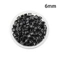 6mm square black acrylic alphabet beads with white capital letters for DIY jewelry - Square English Letter Beads (6mm) / Black with White Letters