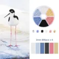 DIY Flamingo Perlenset mit 6 Farben 2mm Glasperlen in einer praktischen Aufbewahrungsbox - Boxed / Weißer Vogel Thema