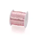 DIY jewelry crafting copper wire in bright rose gold finish on white spool - Pink