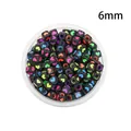 Perles cubes noires en acrylique de 6mm avec motifs cœurs colorés pour bijoux DIY - Perles de cœur carrées (6mm) / Noir avec Impression Multicolore