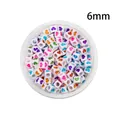 Perles cubes en acrylique blanc 6mm avec motifs cœurs colorés pour bijoux DIY - Perles de cœur carrées (6mm) / Blanc Imprimé Multicolore