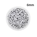 Perles acryliques blanches de 6mm avec lettres cyrilliques noires pour bijoux DIY - Perles de lettres russes carrées (6mm) / Blanc avec Lettres Noires