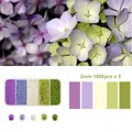 DIY-Perlenset mit 2 mm Acryl-Glasperlen in 5 Farben inklusive Violett und Grün - 2.0mm / Reiche Blüten (Violett Grün Ton Kombination)