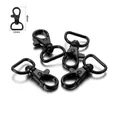 Five pack of black 40mm plastic swivel snap hooks for DIY crafts and keychains - Black