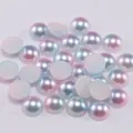 Macro view of gradient flatback resin pearls for DIY nail art and phone case decoration - 4mm / Pink