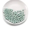 Facettierte Acrylperlen in Minzgrün mit Irisierung für DIY-Schmuckherstellung - Kugelförmige facettierte Perle / 50 Stück/Packung (8mm) / Blau