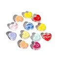 Colorful heart-shaped acrylic smiley face beads for DIY jewelry and crafts making - 10 Pieces/Pack / Multicolor