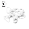 White 40mm plastic lobster clasp with 360-degree swivel base and spring snap closure - White