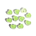 Light green acrylic heart beads with smiley faces for DIY jewelry making - 10 Pieces/Pack / Green