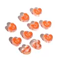 Colorful acrylic heart beads with smiley face pattern in bright orange for DIY crafts - 10 Pieces/Pack / Orange