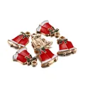 Kerst dubbele bel hangers in goudlegering met rood emaille en groene strik voor sieraden - Dubbele Bel Stijl / 10 Stuks Verpakking