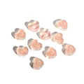 Pink heart-shaped acrylic beads with smiling face design for DIY jewelry crafting - 10 Pieces/Pack / Orange Pink