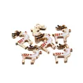 Gouden rendier hanger met wit emaille en rode stippen voor DIY kerstsieraden maken - Rendier Stijl / 10 Stuks Verpakking