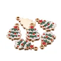 Pendentifs sapin de Noël en alliage avec émail blanc pour fabrication bijoux DIY - Style de Sapin de Noël Enneigé / Lot de 10