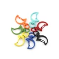 Colorful moon shaped swivel lobster clasps for DIY jewelry and keychains in seven vibrant colors - Moon / 5 Pieces / Black