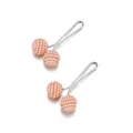 Set of 2 pink pearl bead scarf clips with silver steel pins on a clean white background - 21x34mm, 2-Piece Set / Pink