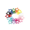 Star-shaped zinc alloy lobster clasps in 13 vibrant painted colors for DIY keychains - Star / 5 Pieces / Black