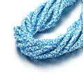 Perline Heishi in argilla blu e bianca da 6mm per gioielli fai da te e artigianato - Pois blu