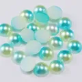 Flatback half-round gradient resin pearls in blue and green for DIY crafts - 4mm / Green