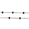 Close-up of gold chain with black spherical beads for DIY jewelry making - Sparse Artificial Pearl Style / 50cm / Black