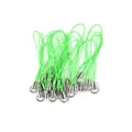 Fluoreszierend grüne Handy-Anhänger aus Nylon mit silbernen Metallringen - 46mm*5.42mm (20 Stück/Packung) / Obstgrün