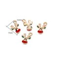 Pendentif renne de Noël en alliage doré avec émail rouge et vert pour bijoux DIY - 1# Style de Renne / Lot de 10
