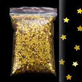 Paillettes dorate a forma di stella per nail art e decorazioni fai-da-te in busta richiudibile - Paillettes a Stella Gialle