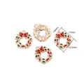 Pendentif couronne de Noël en alliage avec nœud rouge et émail pour bijoux DIY - 1# Style de Couronne / Lot de 10