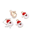 Pendentif Père Noël en émail et alliage pour bijoux DIY de Noël, taille de 18,7 mm - 3# Style Père Noël 02 / Lot de 10