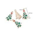 Pendentifs de sapin de Noël en alliage émaillé rouge vert blanc pour création de bijoux - 4# Style de Sapin de Noël 03 / Lot de 10