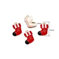 Pendentifs de Noël en forme de chaussettes rouges avec flocons, breloques DIY de 19mm - 2# Style de Chaussette 01 / Lot de 10