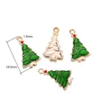 Pendentif sapin de Noël en alliage émaillé vert et doré pour la création de bijoux DIY - 1# Style de Sapin de Noël 01 / Lot de 10