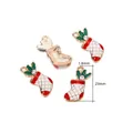 Pendentif chaussette de Noël en alliage doré avec émail rouge et détail cristal - 6# Style de Chaussette 02 / Lot de 10