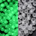 Cuentas mates luminosas de 3mm para joyería DIY con efecto de brillo día y noche - Estilo Esmerilado / 3mm, 600 Piezas/Paquete / Blanco a Amarillo-Verde