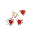 Lot de quatre breloques de bonnet de Noël en émail rouge et alliage doré avec strass - 6# Style de Chapeau 02 / Lot de 10
