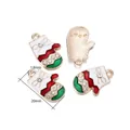 Pendentif de gant de Noël en émail avec nœud et strass pour création bijoux - 5# Style de Gant 02 / Lot de 10