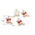 Pendentif traîneau du Père Noël en émail et alliage pour la création de bijoux DIY - 1# Style Père Noël 03 / Lot de 10