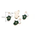 Lot de 4 pendentifs de gants de Noël verts en alliage avec flocon de neige doré - 1# Style de Gant 01 / Lot de 10