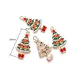 Lot de 4 breloques sapin de Noël en alliage doré avec émail vert et blanc - 7# Style de Sapin de Noël 04 / Lot de 10