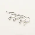 Detalle de ganchos para pendientes de cobre plateado con cuentas lisas para bisutería DIY - 17*19mm (20 Unidades/Paquete) / Oro Blanco