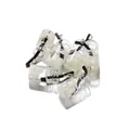 Miniature glass wishing bottle charm with white floral filler and silver metal loop - 10pcs/Pack / Butterfly White