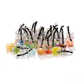 Mini bouteilles en verre avec tranches de fruits en pâte polymère et boucles - 10 pcs/Paquet / Rose vif