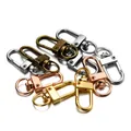 Drehbare Karabinerverschlüsse in Gold Silber Bronze und Roségold für DIY Schlüsselanhänger - 12*33mm / Mischfarben Serie 2 / 10er Pack / Mehrfarbig