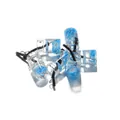 Pendentif bouteille en verre avec fleurs en argile polymère bleue pour bijoux DIY - 10 pcs/Paquet / Bleu Floral
