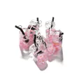 Pendentif mini bouteille en verre avec fleurs de cerisier roses et paille pour DIY - 10 pcs/Paquet / Rose Floral