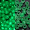 Green 3mm matte seed beads with luminous glow effect for DIY jewelry making - Frosted Style / 3mm, 600 Pcs/Pack / Dark Green