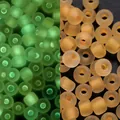 Cuentas mate luminosas de 3mm con efecto brillante verde y acabado amarillo translúcido - Estilo Esmerilado / 3mm, 600 Piezas/Paquete / Dorado