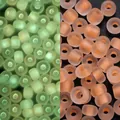 Cuentas luminosas de 3mm en rosa mate y verde fluorescente para joyería artesanal - Estilo Esmerilado / 3mm, 600 Piezas/Paquete / Rojo Naranja