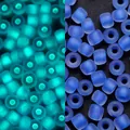 Cuentas luminosas de 3mm azul oscuro para manualidades con efecto fluorescente - Estilo Esmerilado / 3mm, 600 Piezas/Paquete / Azul Zafiro
